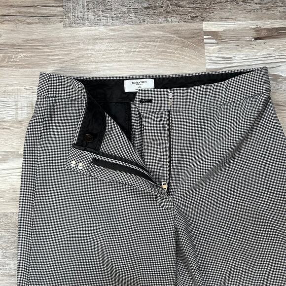 Babaton Atelier Houndstooth Trousers Gray Straight Leg Work Pant - Picture 4 of 7